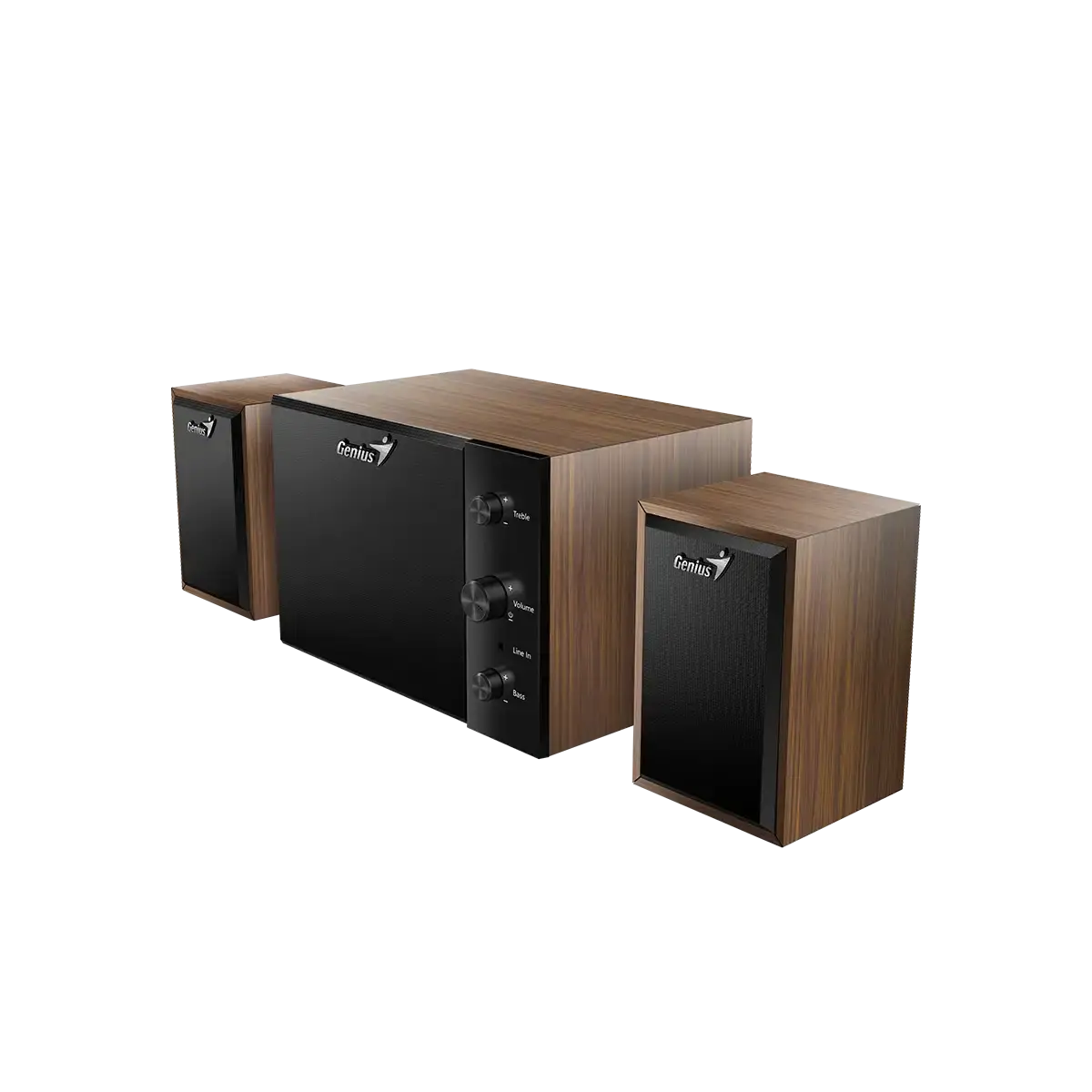 Genius SW-2.1 350 Hi-Fi Speaker Brown Wood