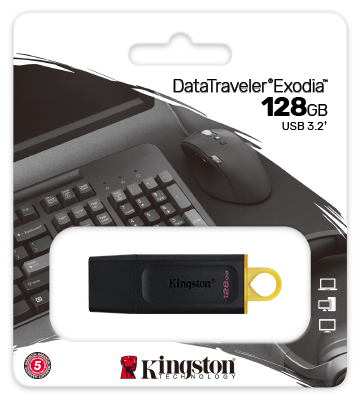 Kingston DTX/128GB, USB3.2, Black + Yellow