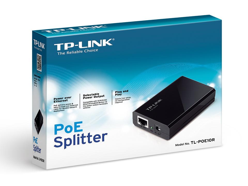 TP-Link TL-PoE10R, PoE Receiver Adapter, 2 10/100M RLJ45 ports, 1 power port