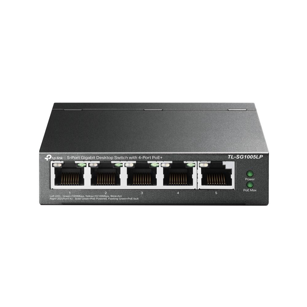 TP-Link TL-SG1005LP Switch, 5-Port Gigabit Desktop Switch with 4-Port PoE+