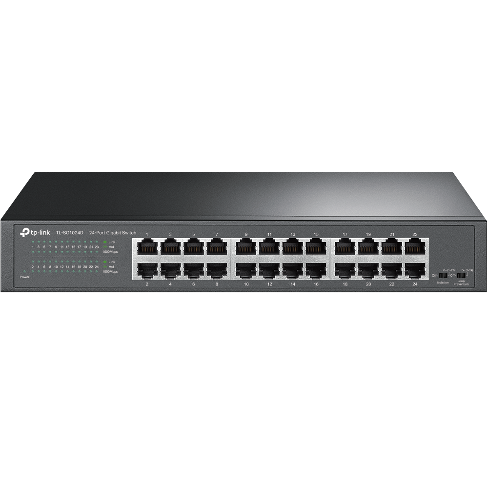 TP-Link TL-SG1024D, 24-port Gigabit Switch, 24 10/100/1000M RJ45 ports, metal case