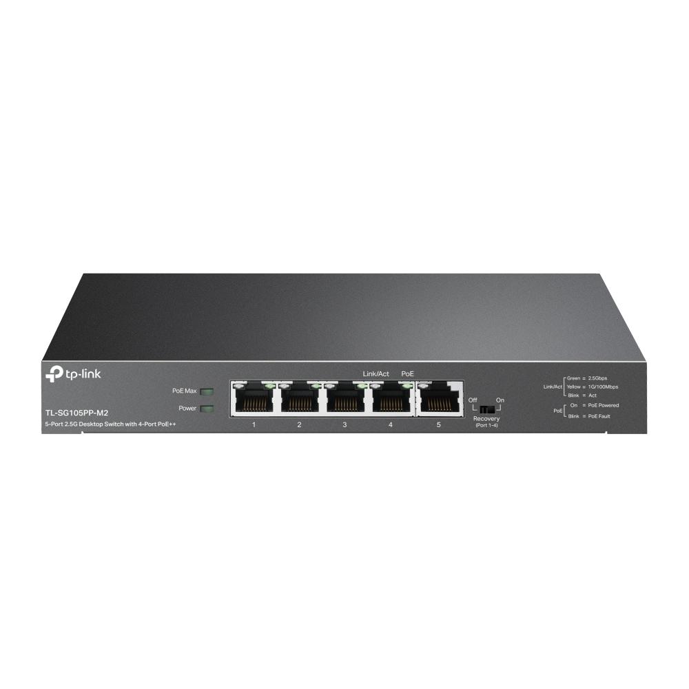 TP-Link TL-SG105PP-M2, 5-Port 2.5G Desktop Switch with 4-Port PoE++, 123W