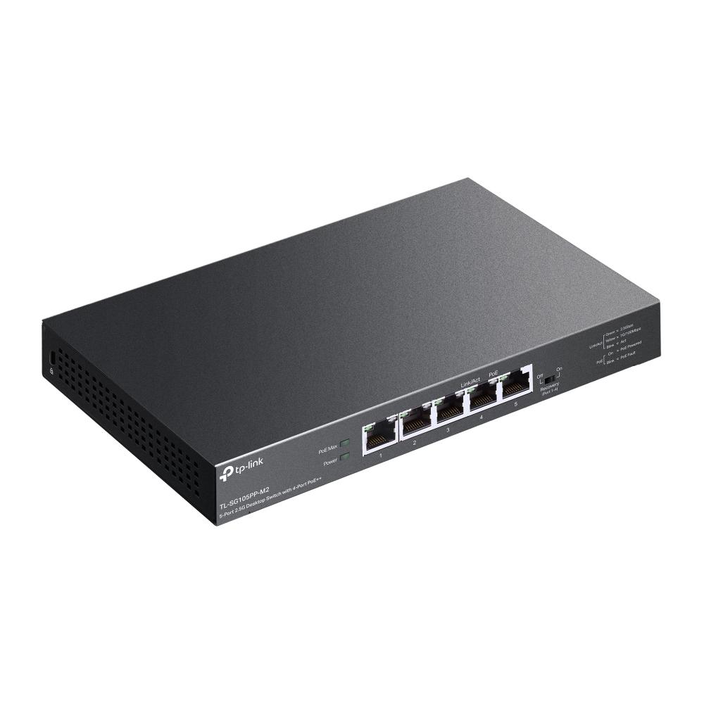 TP-Link TL-SG105PP-M2, 5-Port 2.5G Desktop Switch with 4-Port PoE++, 123W