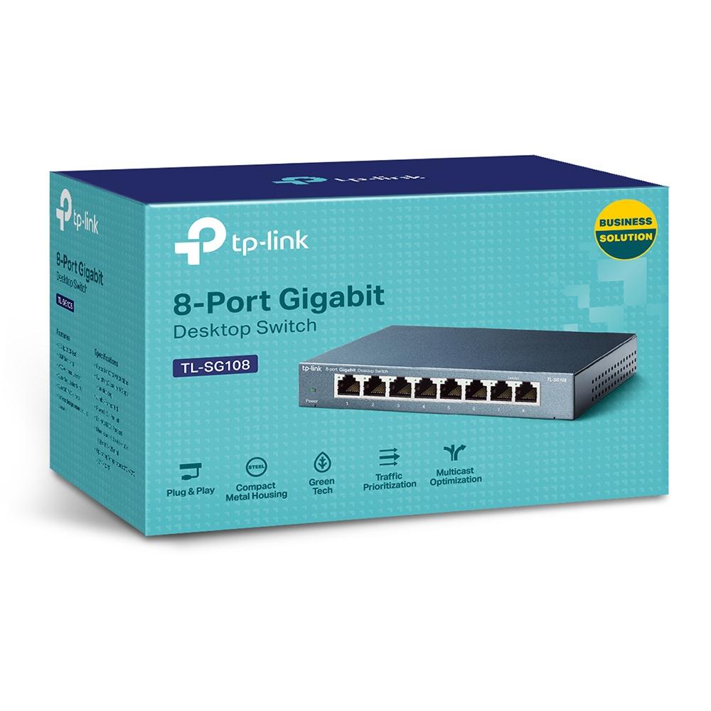 TP-Link TL-SG108, 8-Port Gigabit 10/100/1000Mbps Desktop Switch