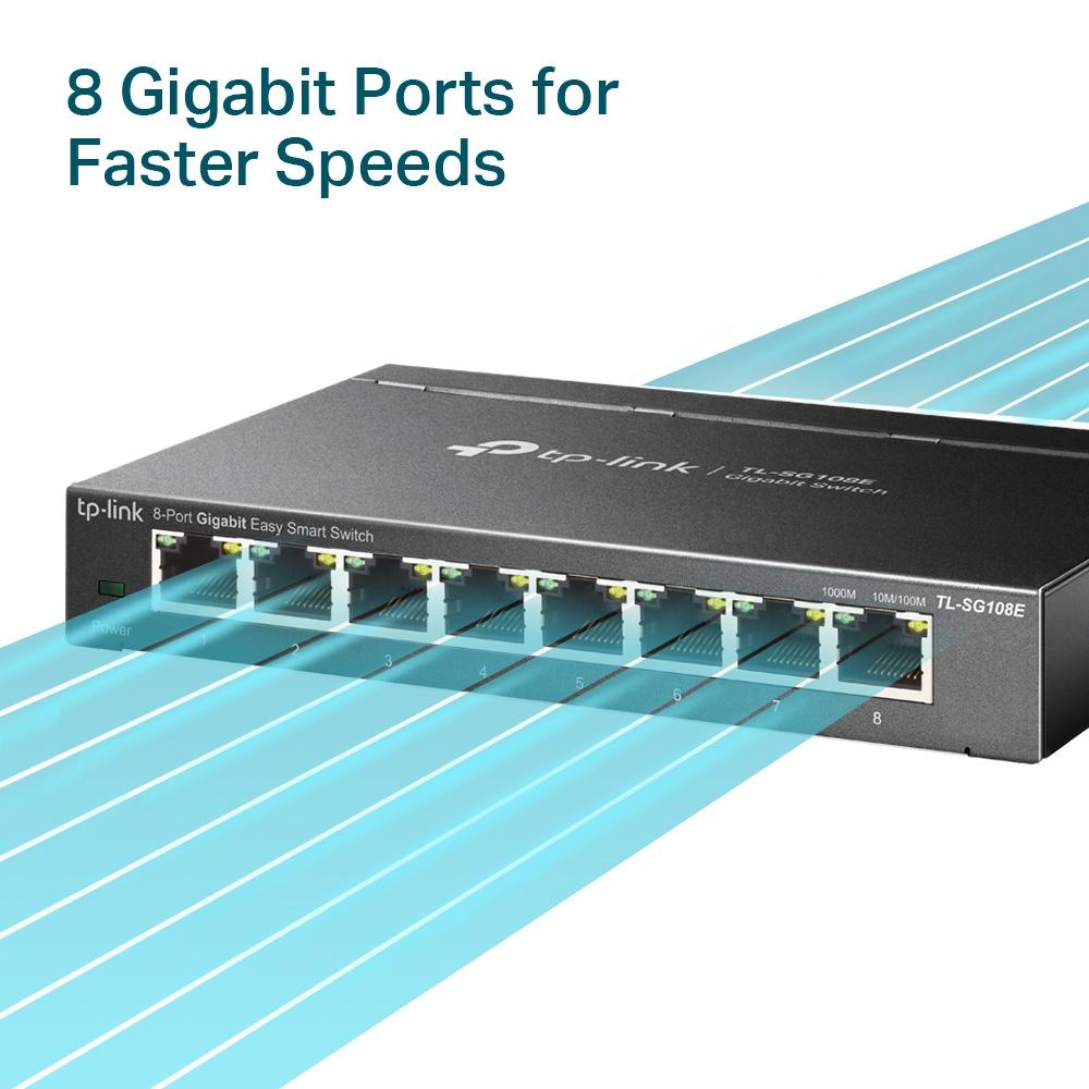 TP-Link TL-SG108E, 8-Port Gigabit Easy Smart Switch