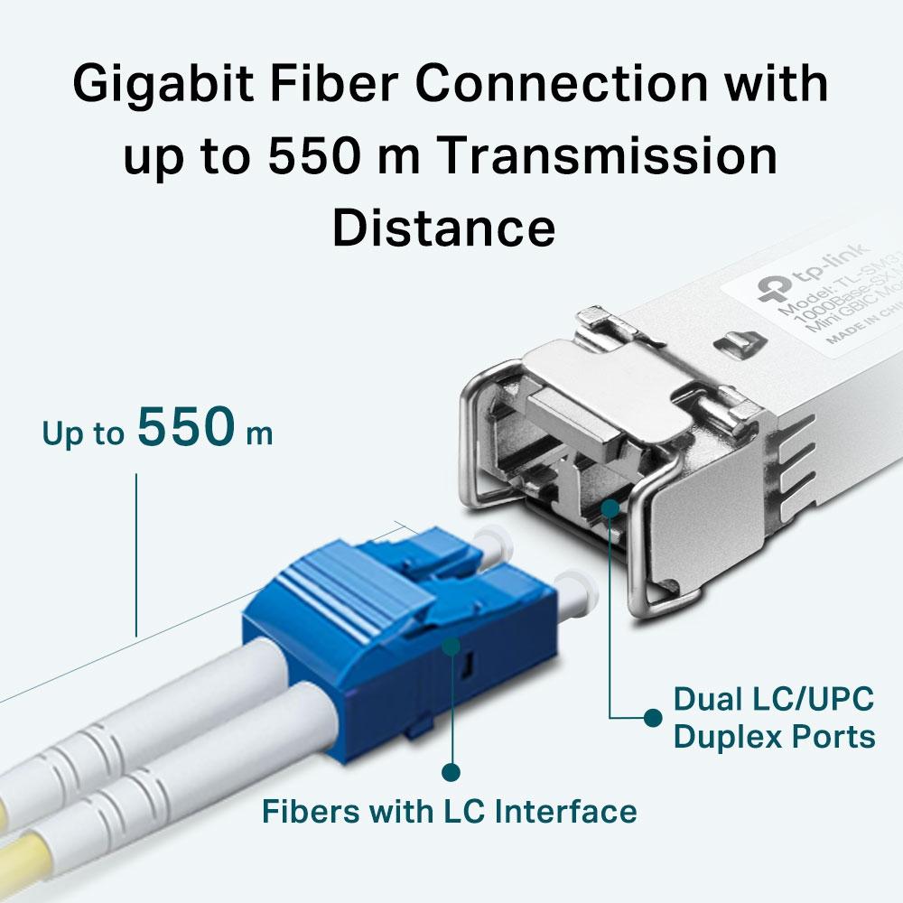 TP-Link TL-SM311LM, Gigabit SFP module, Multi-mode, MiniGBIC, LC interface, Up to 550/275m distance