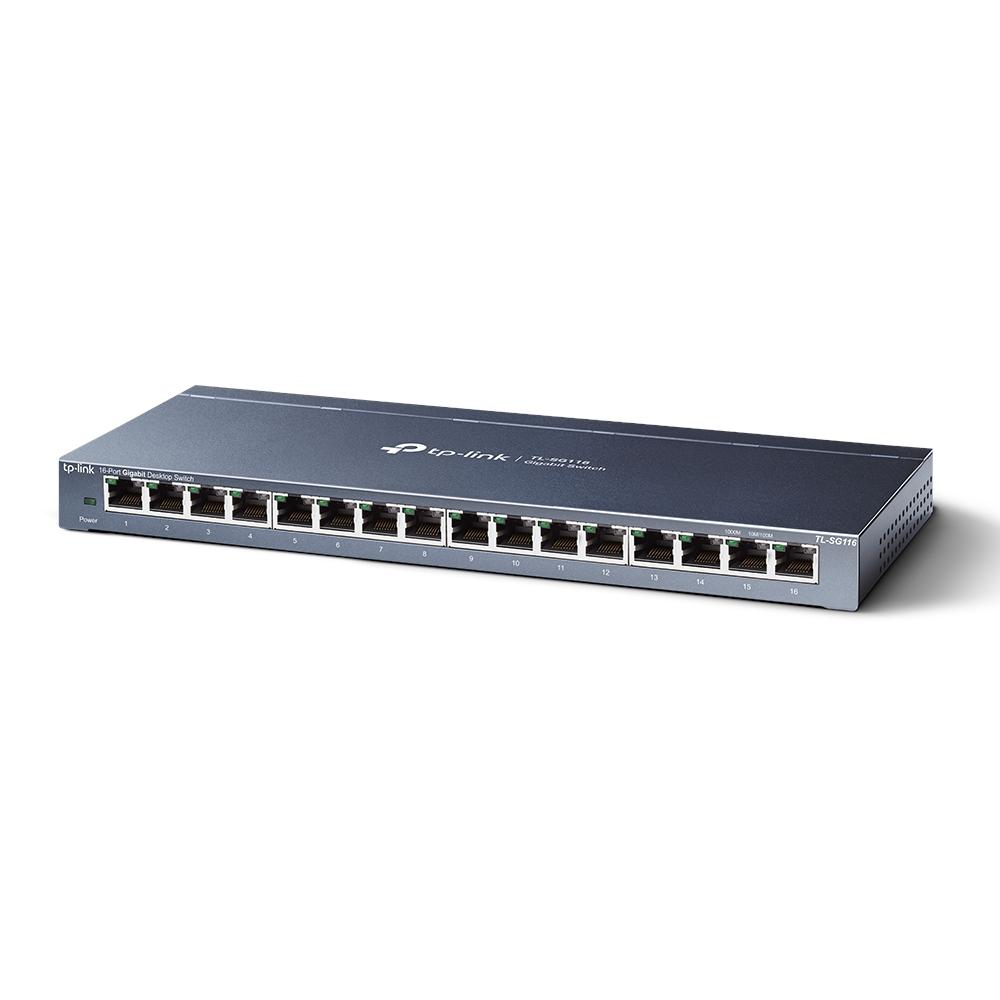 TP-Link TL-SG116 Switch, 16-Port Gigabit Desktop Switch, 16 10/100/1000Mbps