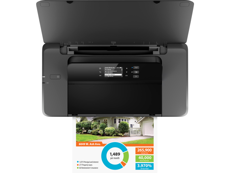 HP OfficeJet 202 Mobile Printer, portable, On Battery Color A4 print, USB 2.0; Wi-Fi, N4K99C (cart HP 651)