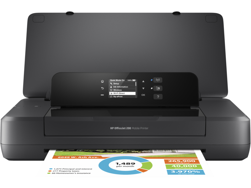 HP OfficeJet 202 Mobile Printer, portable, On Battery Color A4 print, USB 2.0; Wi-Fi, N4K99C (cart HP 651)