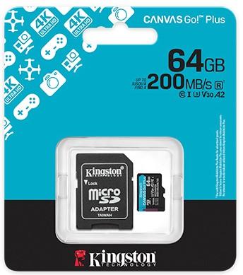 Kingston SDCG4, 64GB, Canvas Go Plus Memory Card