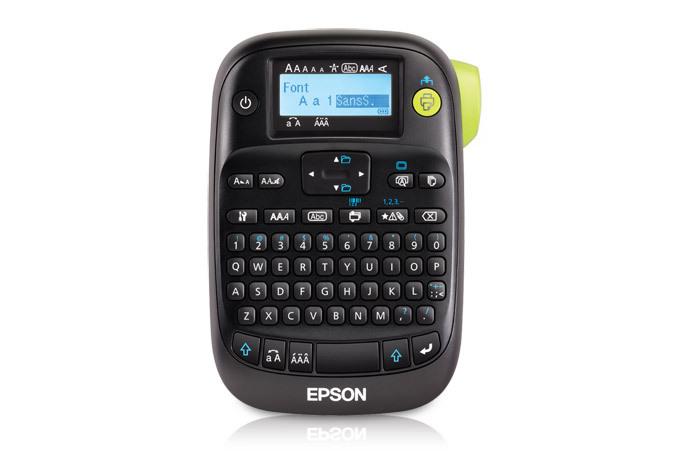 Epson LabelWorks LW400 Printer, portable, 6-18mm Tape, 4 Lines 9mm print, Backlit LCD, 6xAA (Label LK-5WBW)