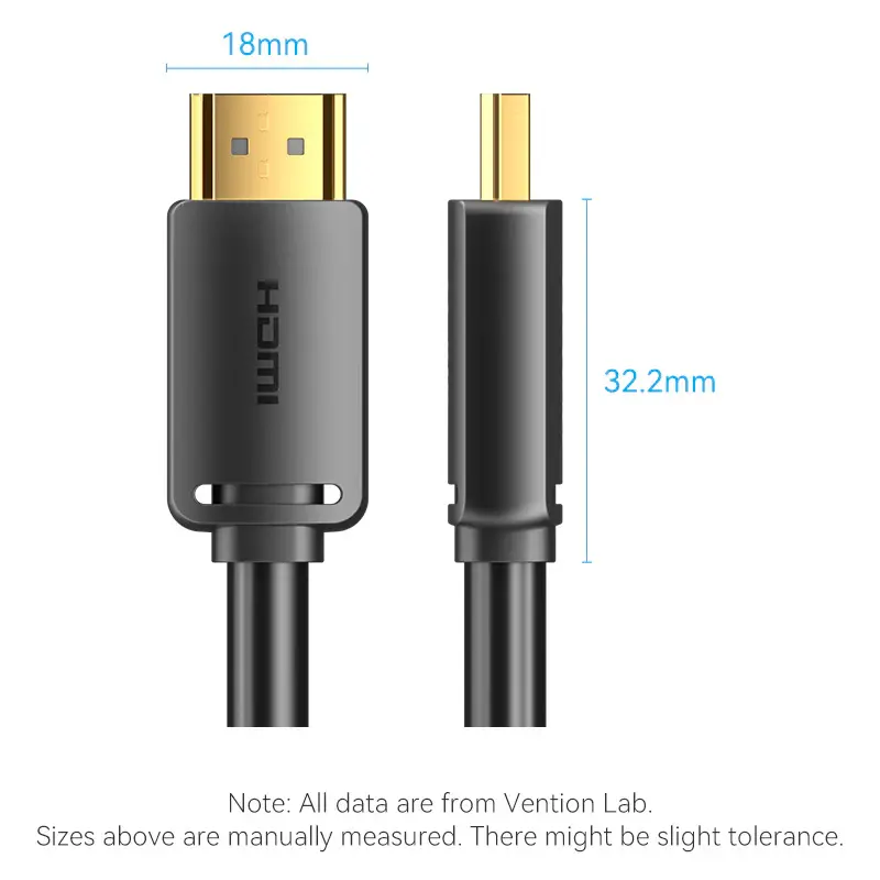 ALIBL, Vention HDMI-A Male to Male 4K HD Cable PVC Type 10M Black