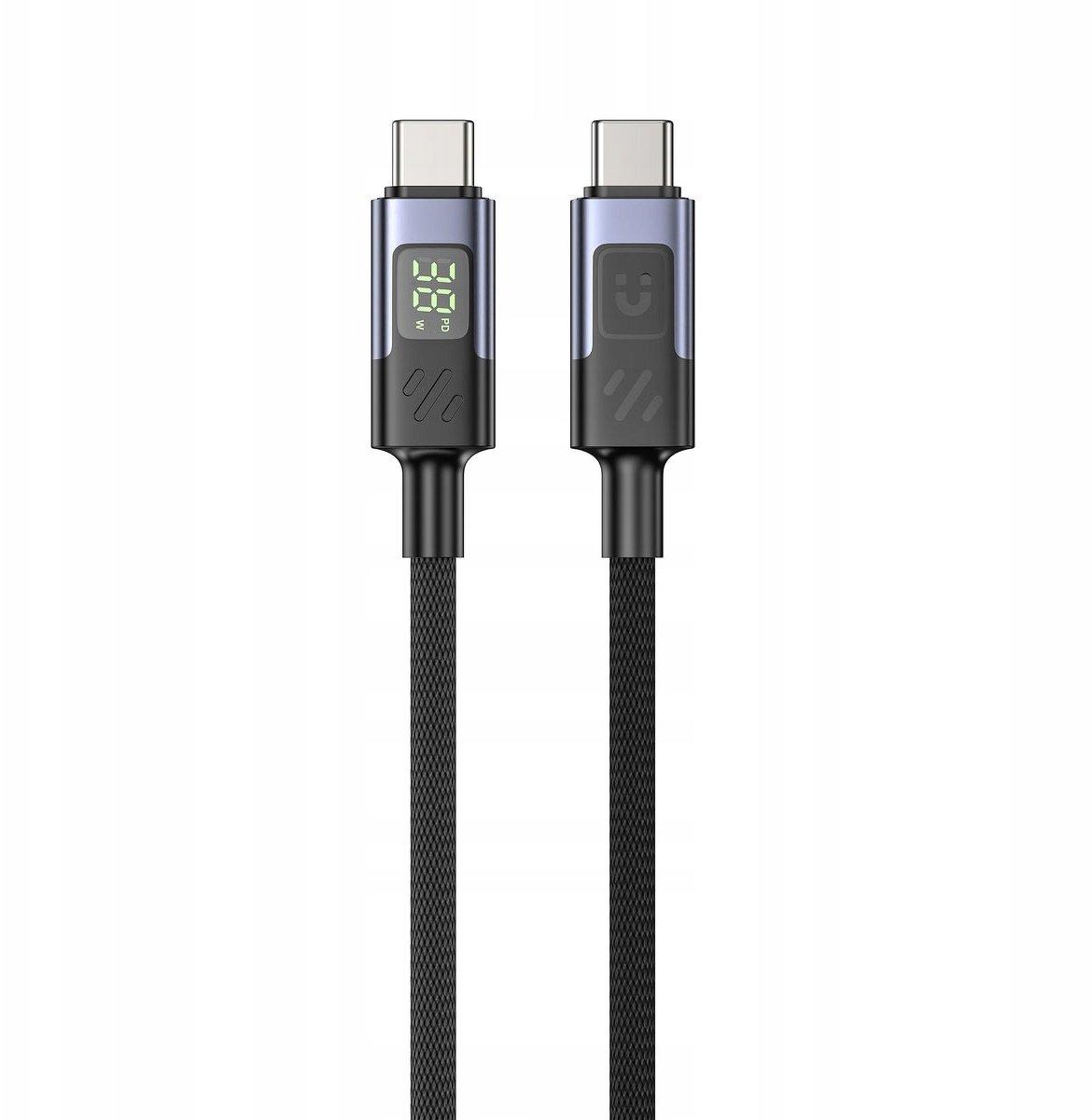 Unitek C14158ABK01-1M BLACK 2M USB-C PD 60w charging cable with LED Display