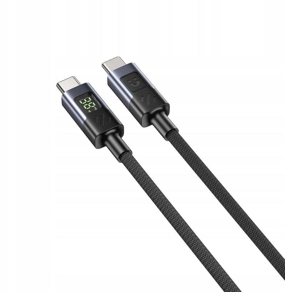 Unitek C14158ABK01-1M BLACK 2M USB-C PD 60w charging cable with LED Display