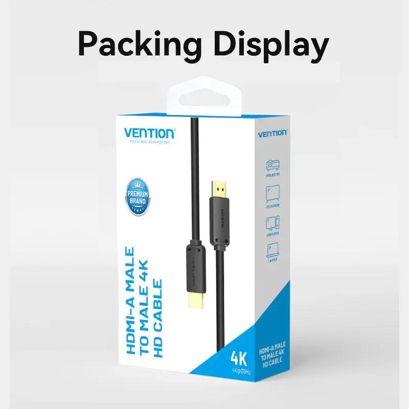 ALIBL, Vention HDMI-A Male to Male 4K HD Cable PVC Type 10M Black