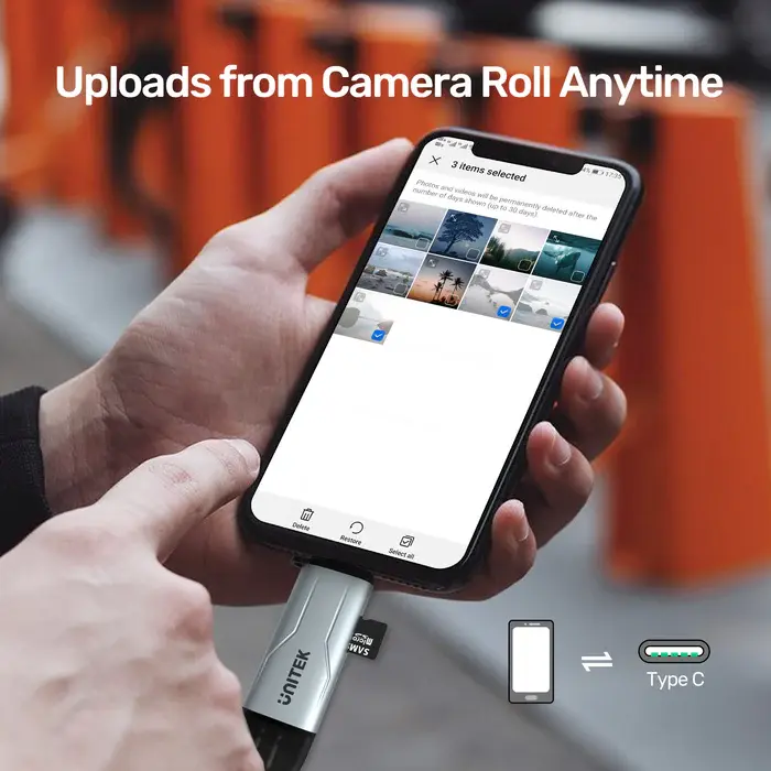 Unitek R1010A Card Reader, USB A/C to Micro SD/SD Card Reader