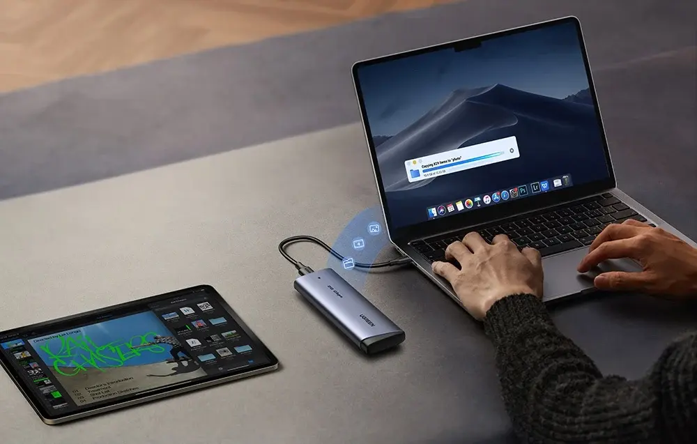 UGREEN CM767 USB Adapter, USB Adapter, M.2 NVMe SSD Enclosure Adapter, Grey