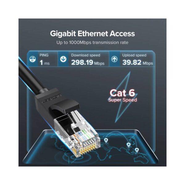 NW102 UGREEN (20164) Cat 6 UTP Lan Cable 10m (Black)
