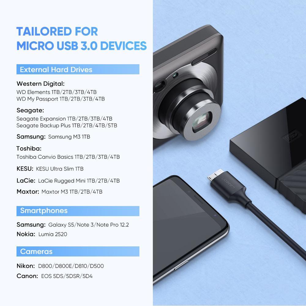 US312 UGREEN (20103)USB-C to Micro B Cable M/M (Black) 1m