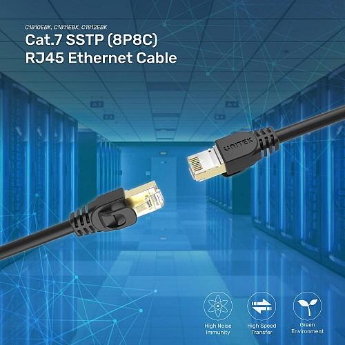Unitek C1811EBK Patch Panel, CAT 7 Network Cable 3M