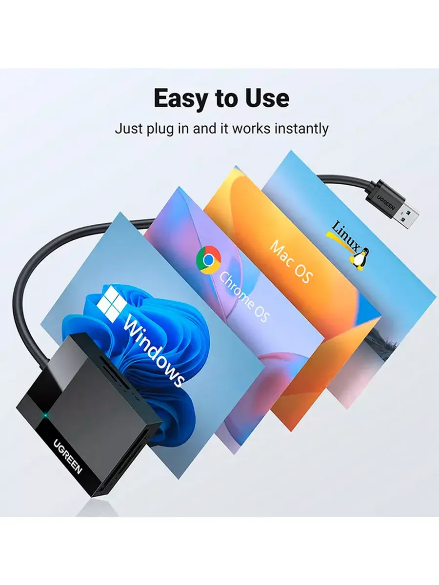 UGREEN USB 3.0 All-in-One Card Reader 0.5M 30333