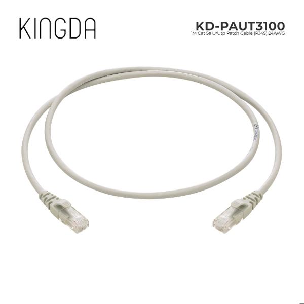 KD-PAUT3100, Kingda cat 5e U/Utp Patch Cable (RJ45),24AWG, CCA,1m, grey