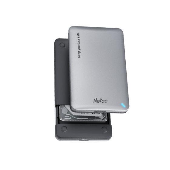 NT07WH12-30AC, NETAC WH12 2.5 SATA to USB3.0 External HDD/SSD Case, Slide Aluminum Cover, with USB3.0 A to C cable