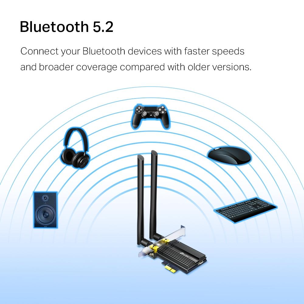 TP-Link Archer TX50E, AX3000 Wi-Fi 6 Bluetooth 5.2 PCIe Adapter