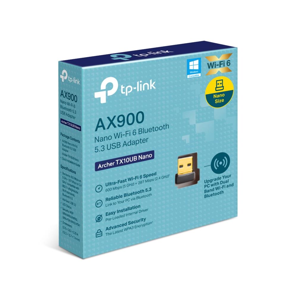 TP-Link Archer TX10UB Nano, AX900 Nano Wi-Fi 6 Bluetooth 5.3 USB Adapter