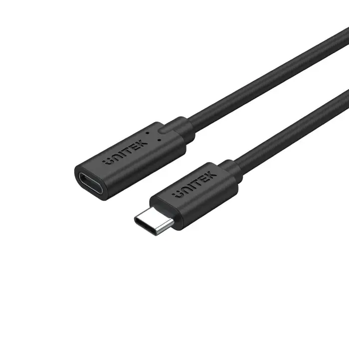 C14086BK-1M, Unitek Type-C 1M Full-Featured USB Male to Female Extension Cable, USB3.2 CM to C FM, with DATA 10Gbps/Display 4K/P