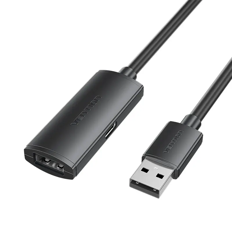 Vention CBKBN, USB 2.0 Type-A Male to Type-A Female Active Extension Cable 15M Black