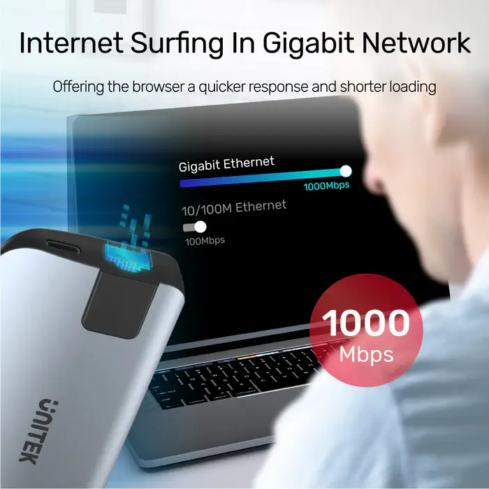 Unitek D1028A 5-In-1 USB3.1 10Gbps Multi-Port Hub (2-Port USB-A 10Gbps + HDMI 4K60Hz + RJ45 + PD 100W), Space Grey