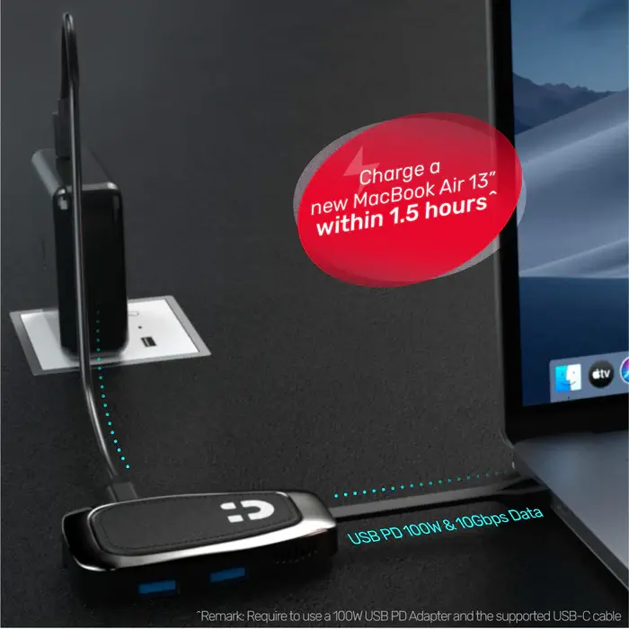 Unitek D1053A USB HUB, 4-in-1 USB-C 10Gbps Hub