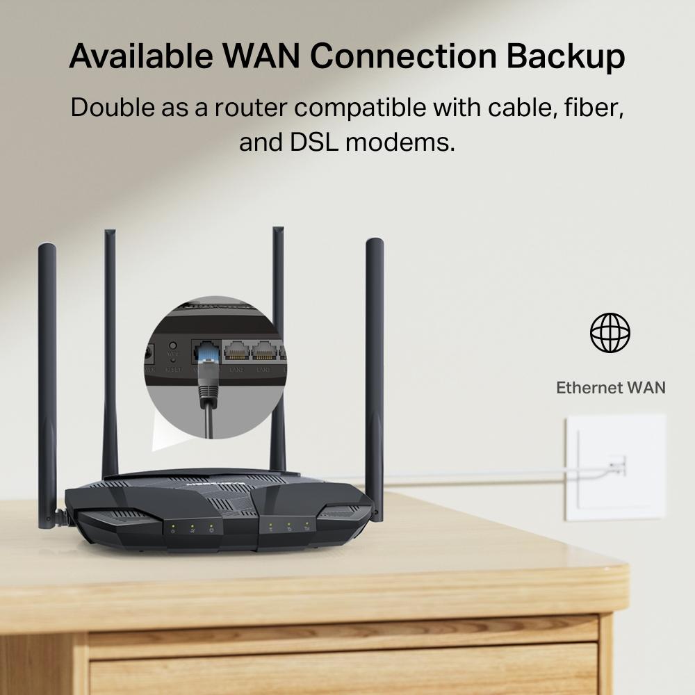 Mercusys MB235-4G Router, 4G+ Cat6 AC1200 Wireless Dual Band Gigabit Router