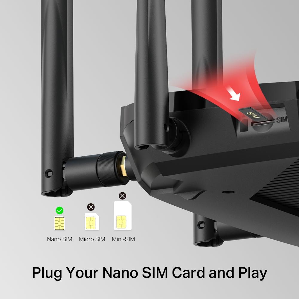 Mercusys MB235-4G Router, 4G+ Cat6 AC1200 Wireless Dual Band Gigabit Router