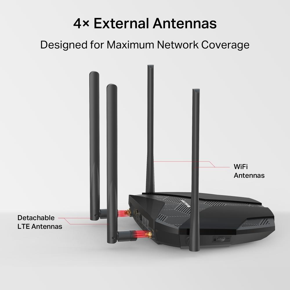 Mercusys MB235-4G Router, 4G+ Cat6 AC1200 Wireless Dual Band Gigabit Router