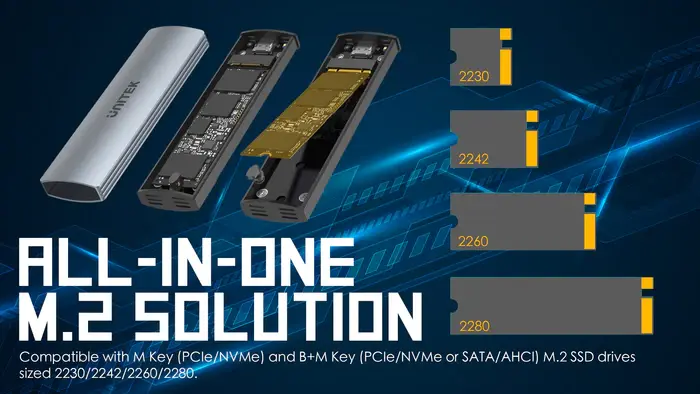 Unitek S1230A USB-C 10Gbps to NVMe & SATA M.2 Enclosure