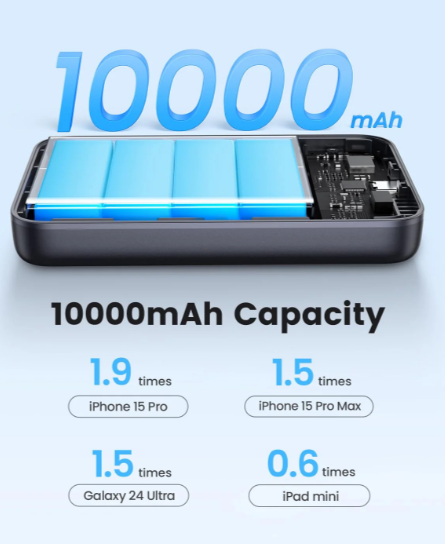 UGREEN 45763, Qi2 Magnetic, Power Bank, 10000mAh, 30W, Wireless, Black