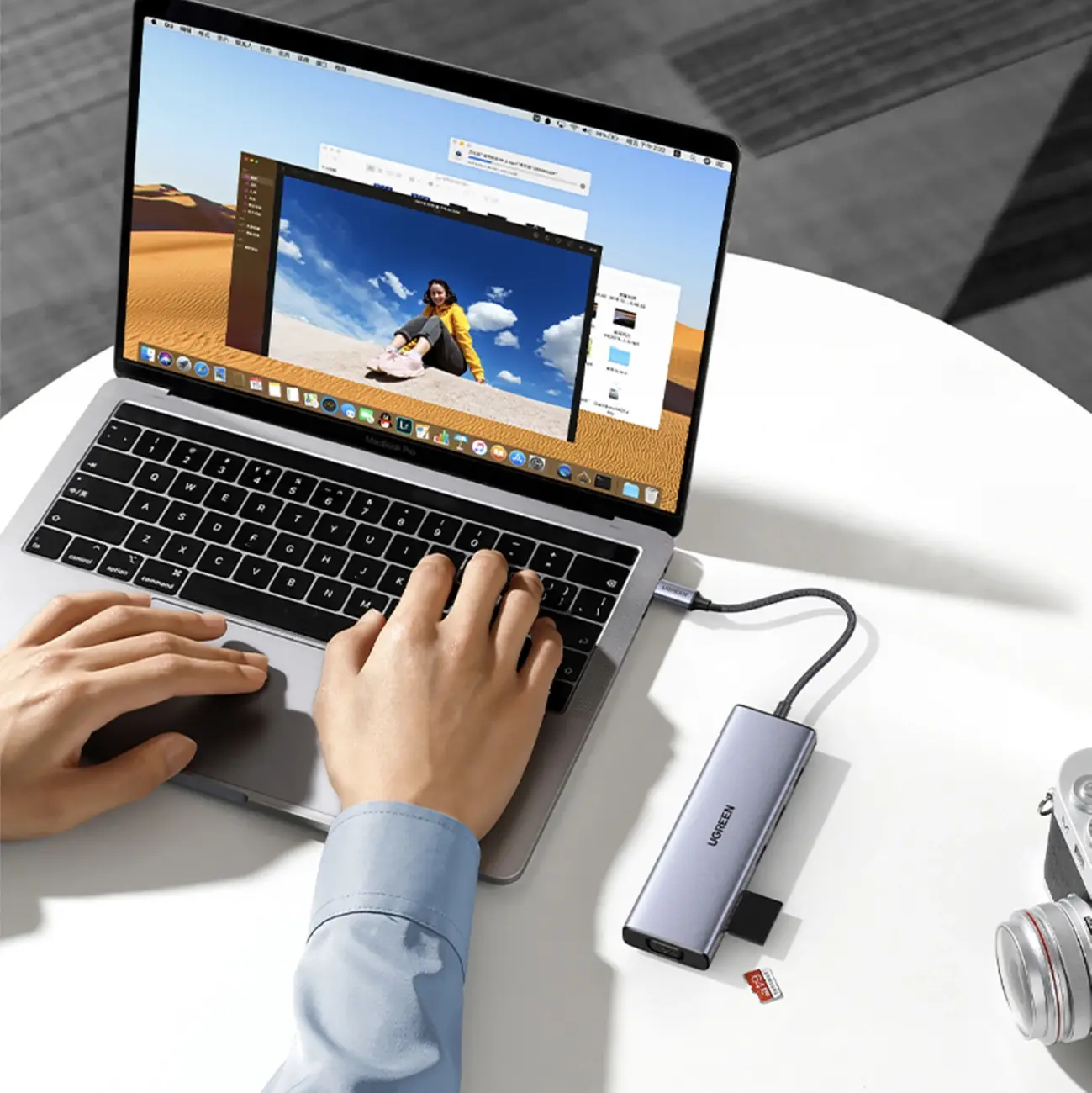 UGREEN CM498 USB HUB, USB-C, USB, HDMI, VGA, RJ45, SD, TF, Hub, Gray