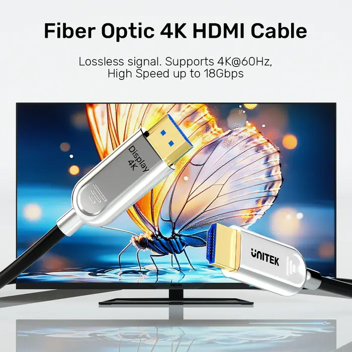 Unitek C11092ASL01-50M HDMI2.0 Active Optical Male to Male Cable 50M