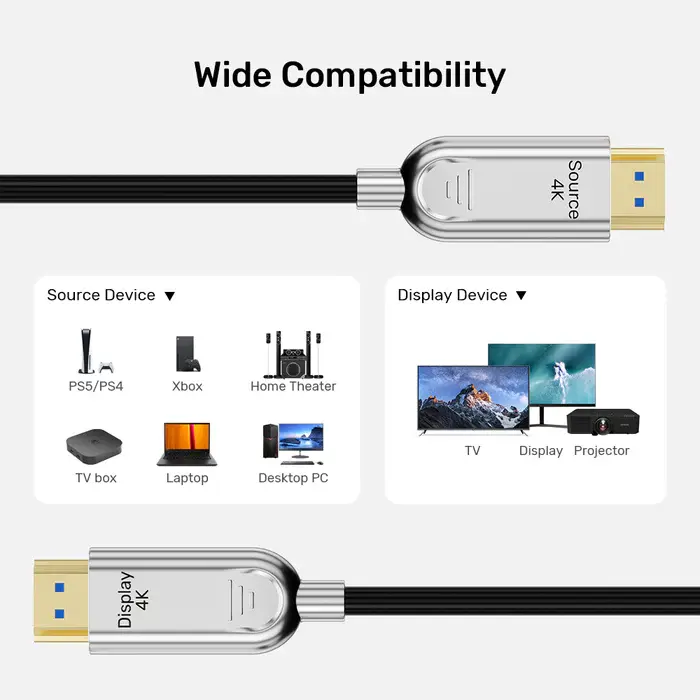 Unitek C11092ASL01-15M HDMI2.0 Active Optical Male to Male Cable 15M