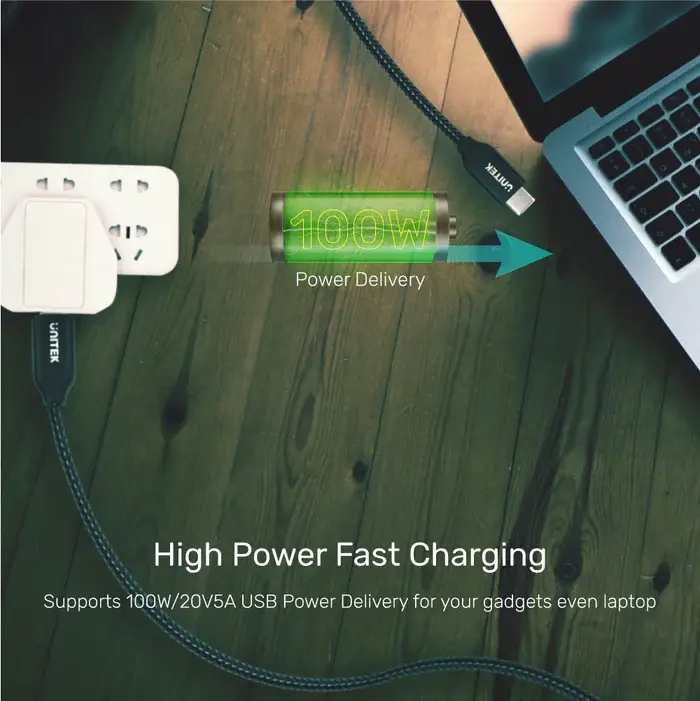Unitek C14059BK 2M USB-C CM to CM PD 100W Charging Cable