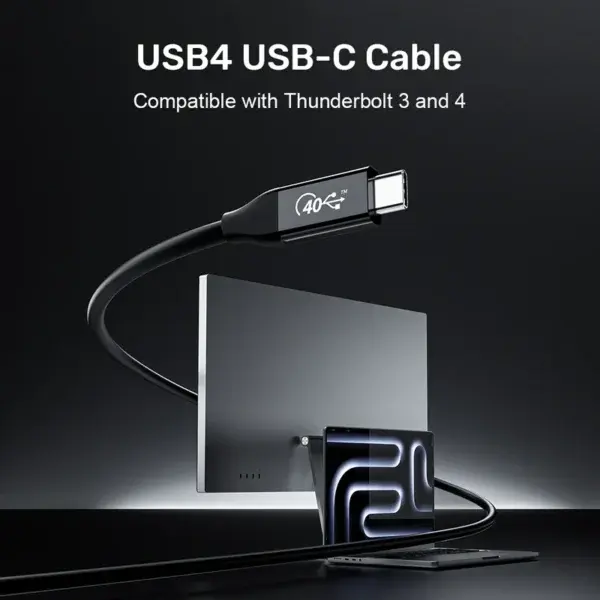 C14100ABK01-2M Unitek 2M Full Featured USB4 CM To USBC Cable 40Gbps/8K 60Hz/240W