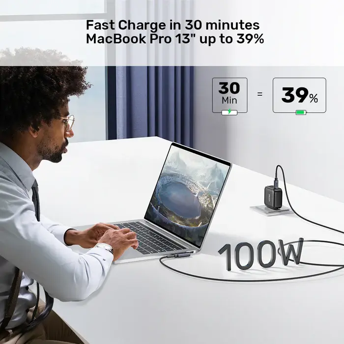 Unitek C14123BK-3M 3M, 90° L-Shape USB-C Male to Male PD 100W Charging Cable