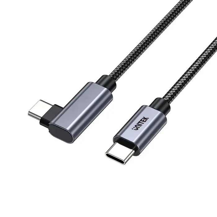Unitek C14123BK-5M 5M, 90° L-Shape USB-C Male to Male PD 100W Charging Cable