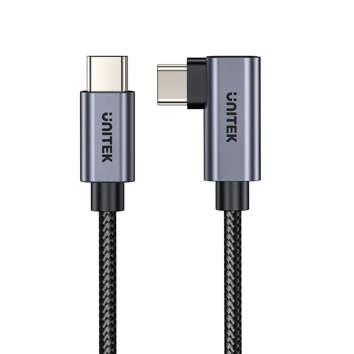 Unitek C14123BK-3M 3M, 90° L-Shape USB-C Male to Male PD 100W Charging Cable