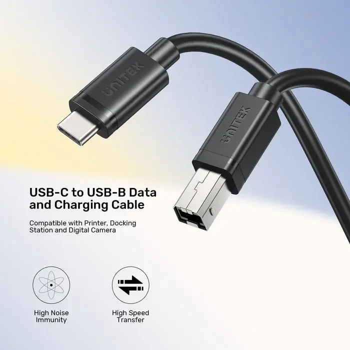 Unitek C14140ABK03-2M 2M, USB-C 480Mbps to USB-B Printer Cable
