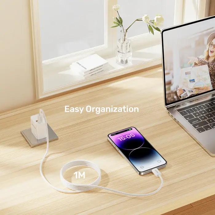 Unitek C14141AWH01-1M 1M, 100W Magnetic USB-C Charging Cable, White