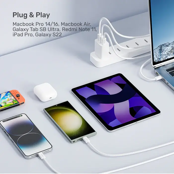 Unitek C14141AWH01-1M 1M, 100W Magnetic USB-C Charging Cable, White