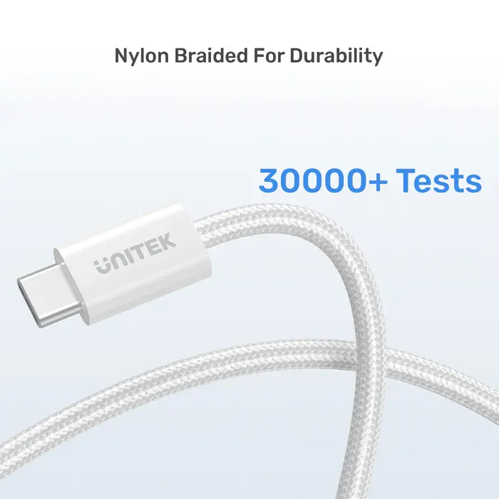 Unitek C14141AWH01-1M 1M, 100W Magnetic USB-C Charging Cable, White